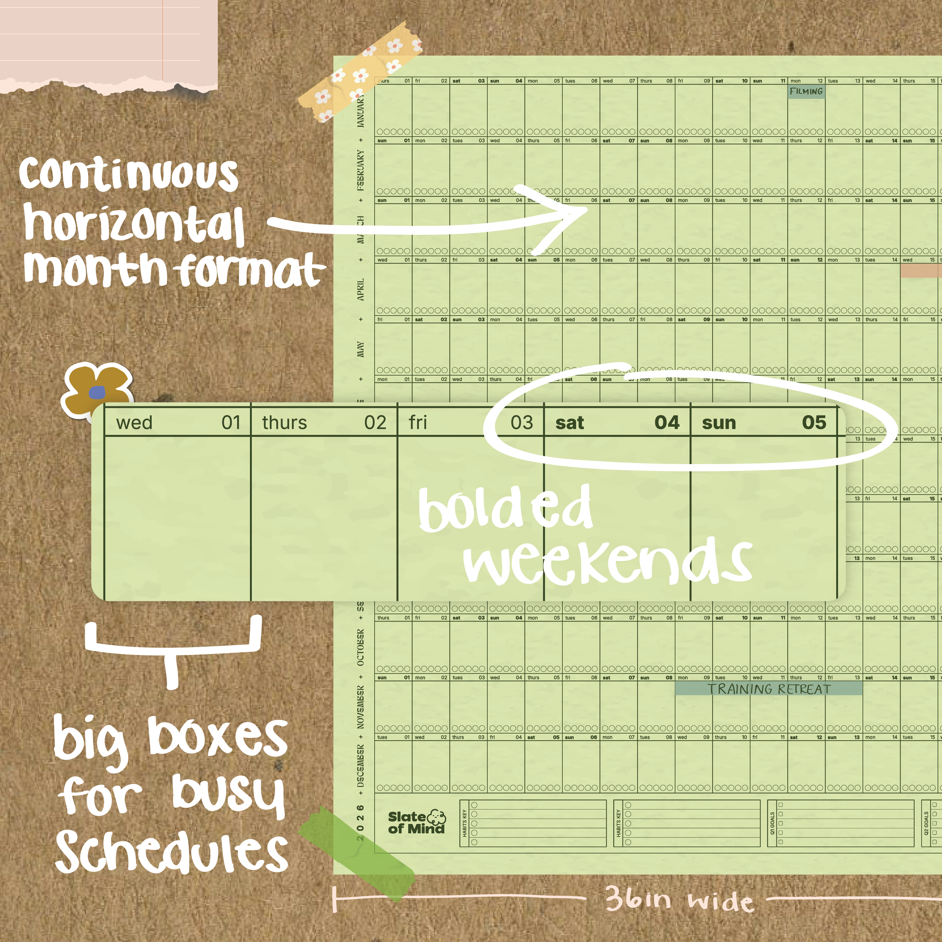 Cadence Calendar in Matcha