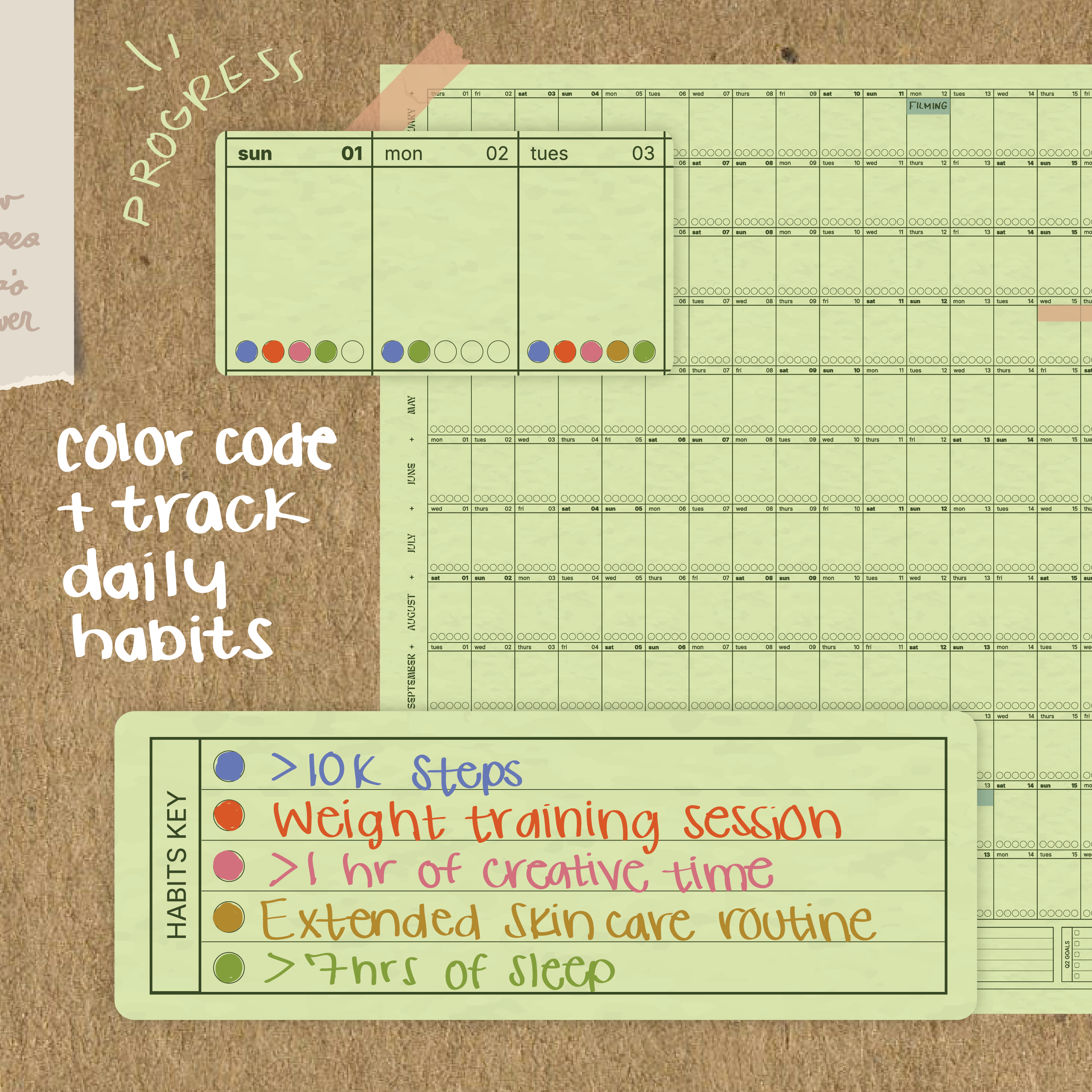Cadence Calendar in Matcha