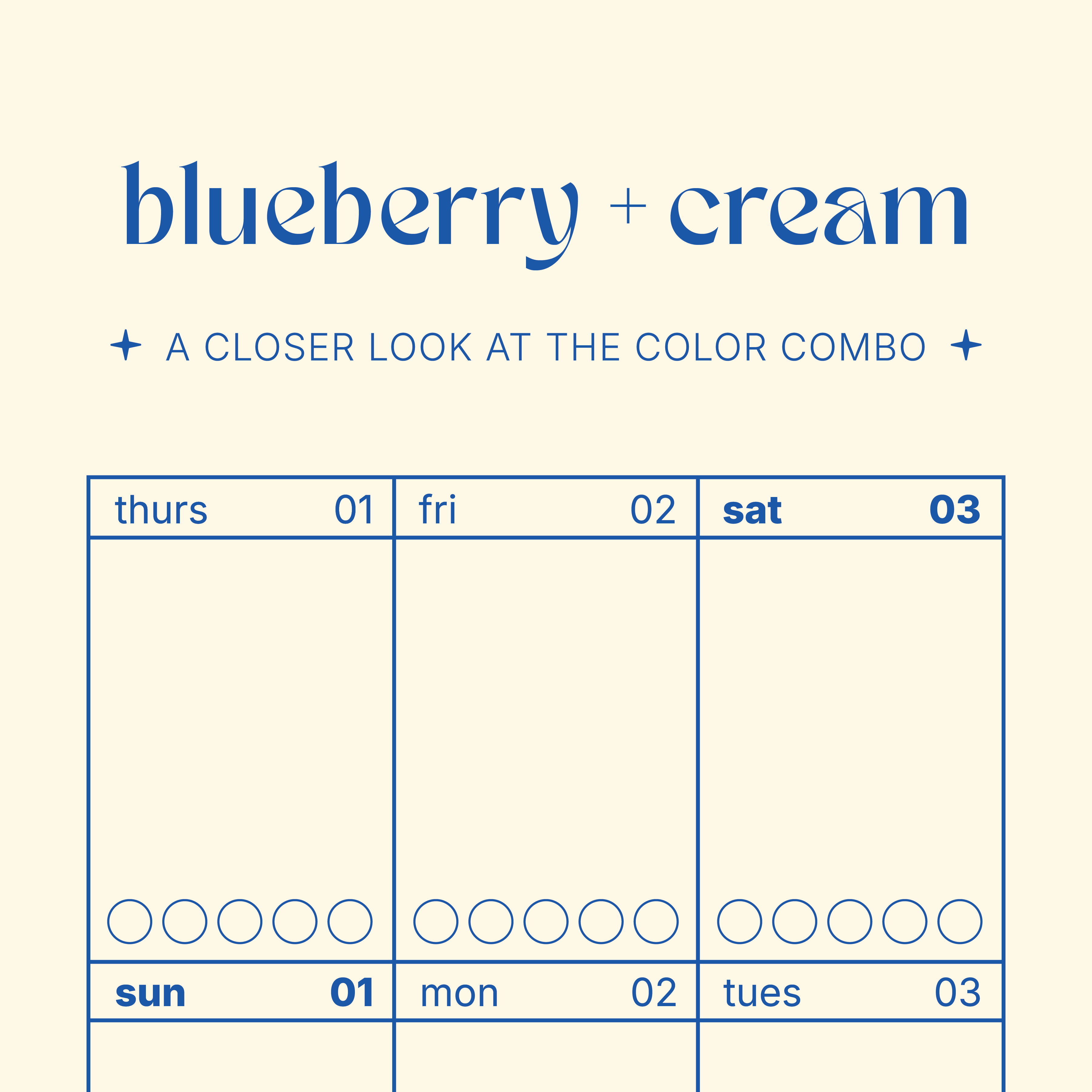 Cadence Calendar in Blueberry + Cream