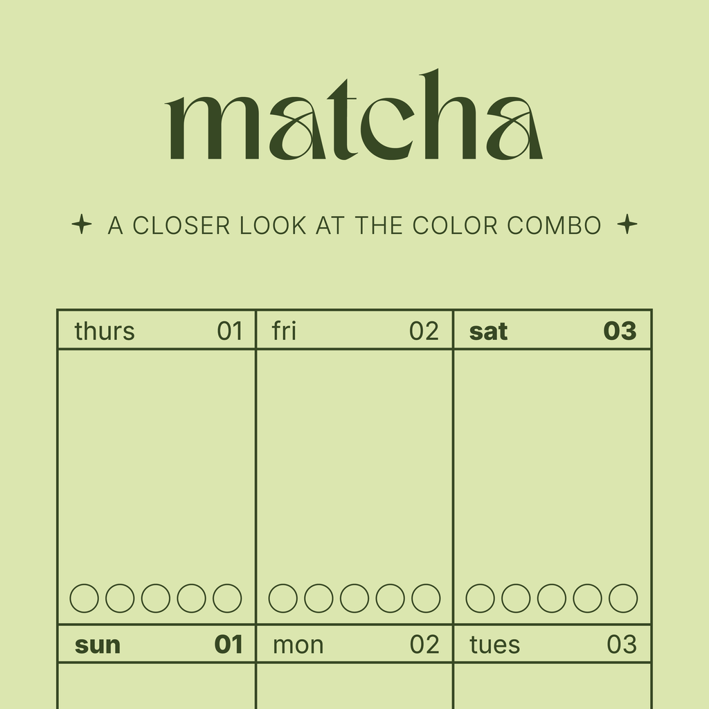 Cadence Calendar in Matcha