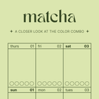 Cadence Calendar in Matcha