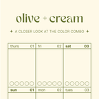 Cadence Calendar in Olive + Cream