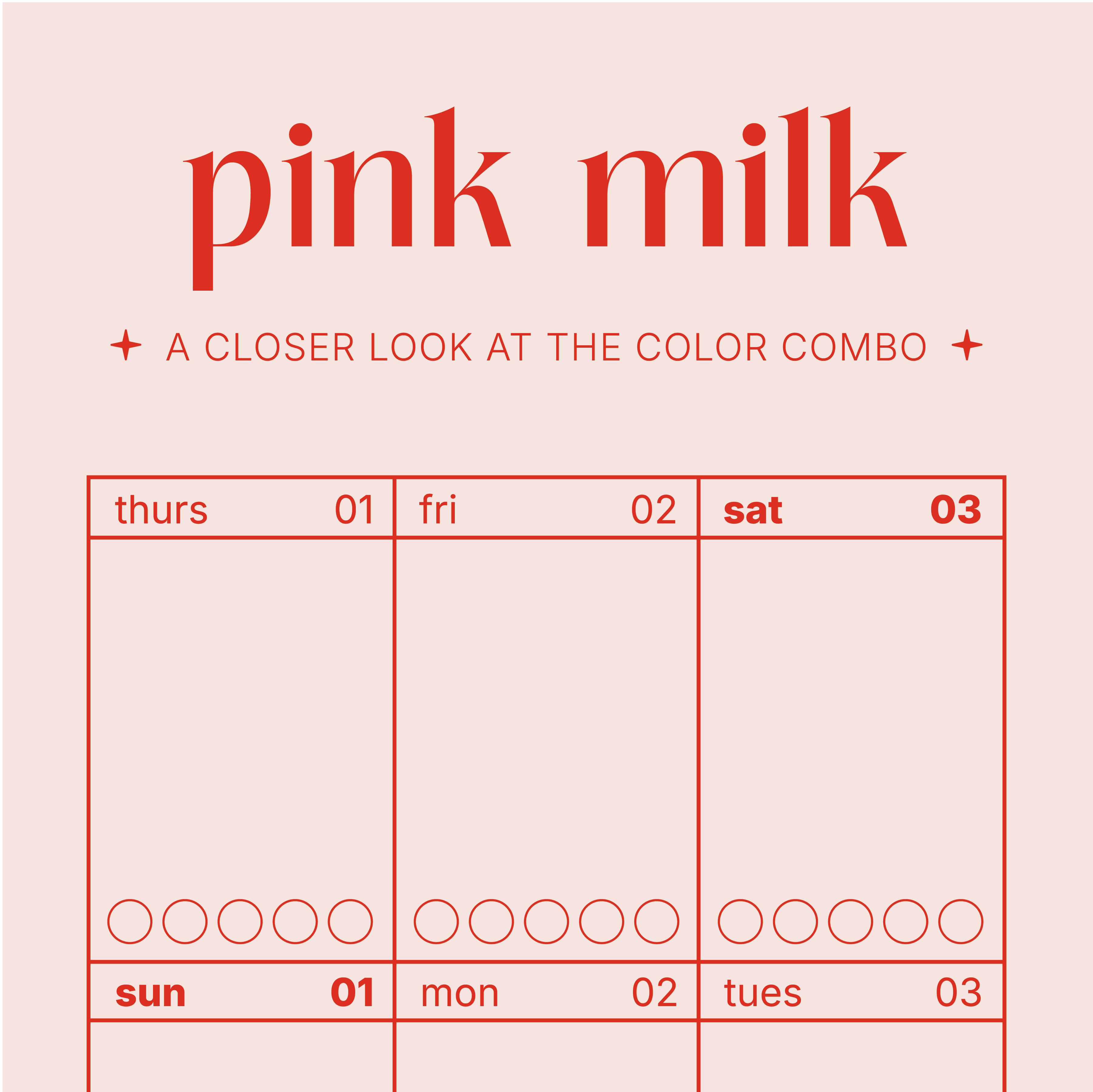 Cadence Calendar in Pink Milk