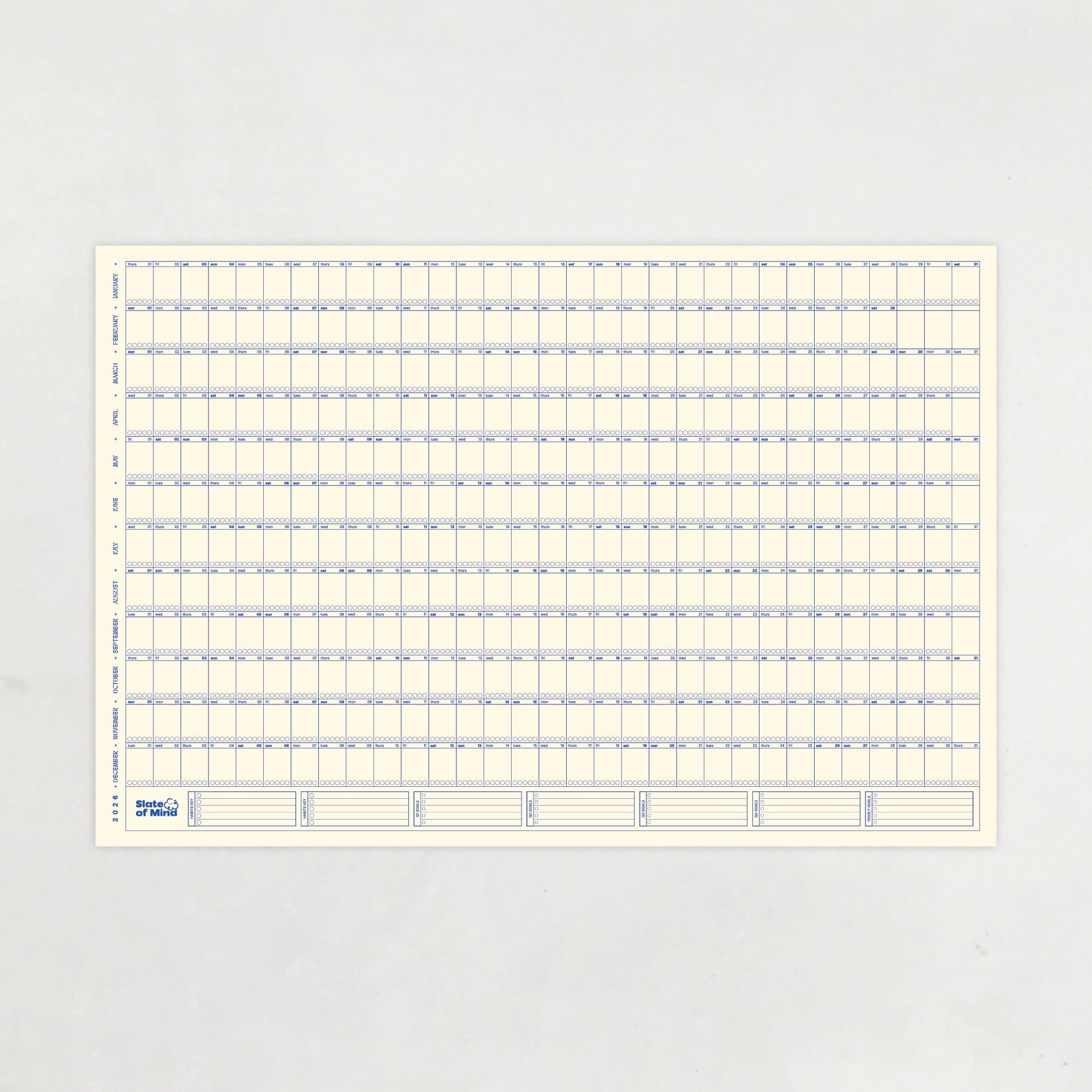 Cadence Calendar in Blueberry + Cream