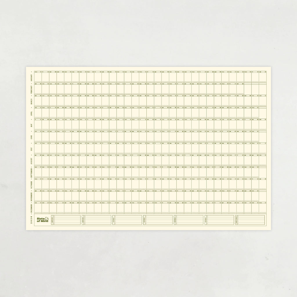 Cadence Calendar in Olive + Cream