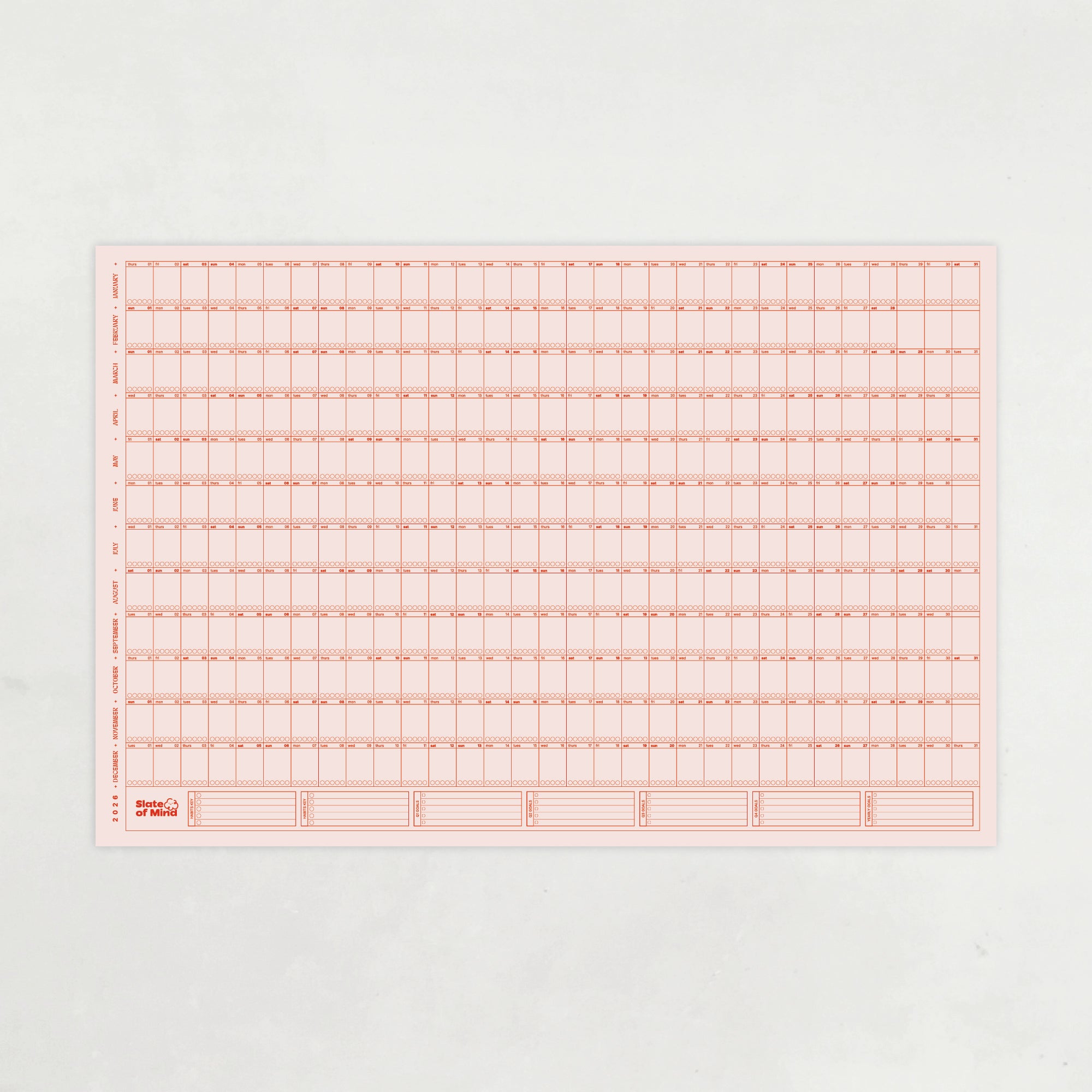 Cadence Calendar in Pink Milk