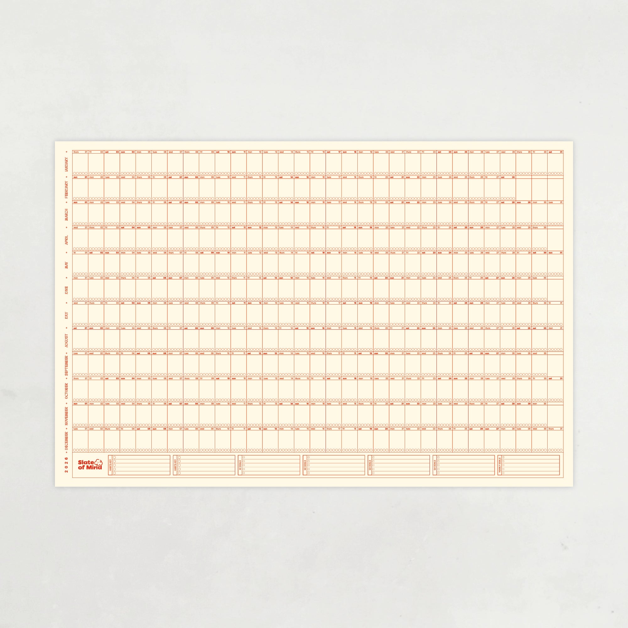 Cadence Calendar in Strawberry + Cream